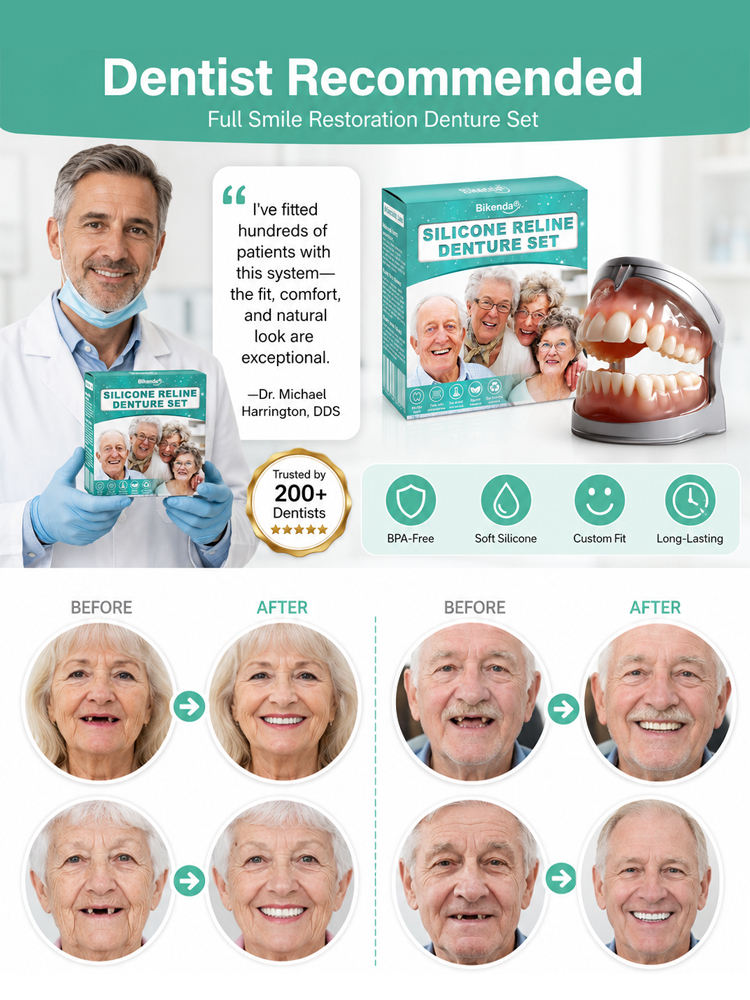 DIYcos New Full Upper and Lower Teeth Set🦷 Get a charming smile in 1 second – no need to endure the pain of dental visits or spend a fortune!
