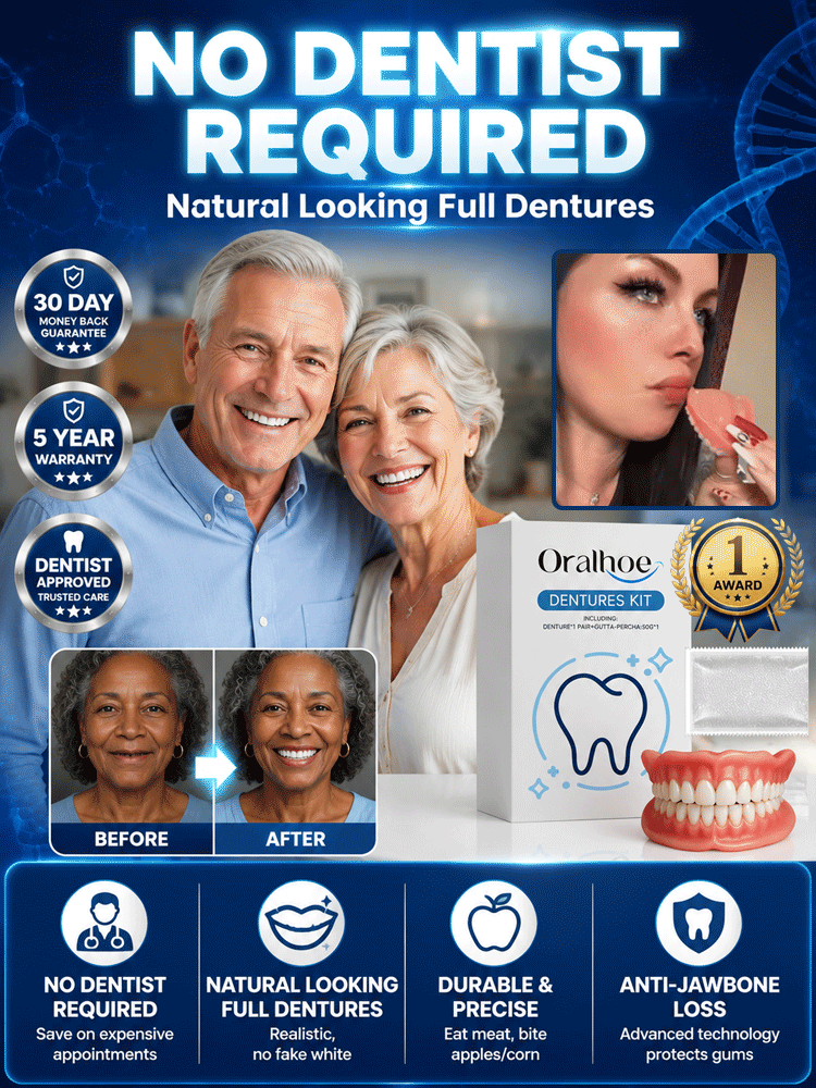 100% Realistic and Comfortable Dentures | Painless, No Glue Required丨Unisex