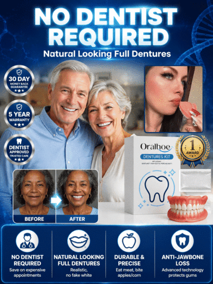 100% Realistic and Comfortable Dentures | Painless, No Glue Required丨Unisex