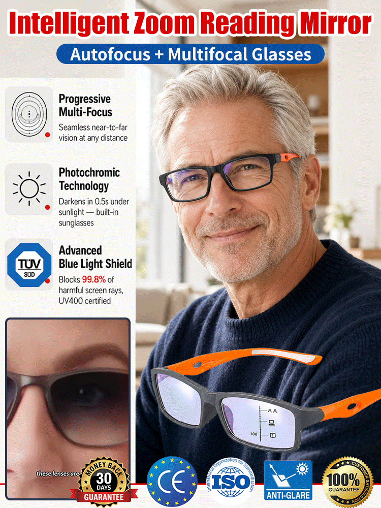 ✅ Stop swapping glasses forever! One pair for seamless vision and instant sun protection.