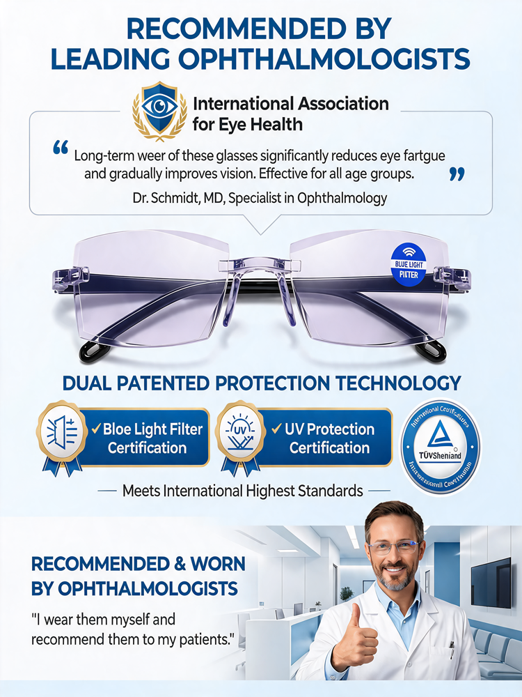 New color-changing zoom titanium alloy reading glasses👓 Smart Autofocus Glasses (Moorfields & Cambridge Tech)