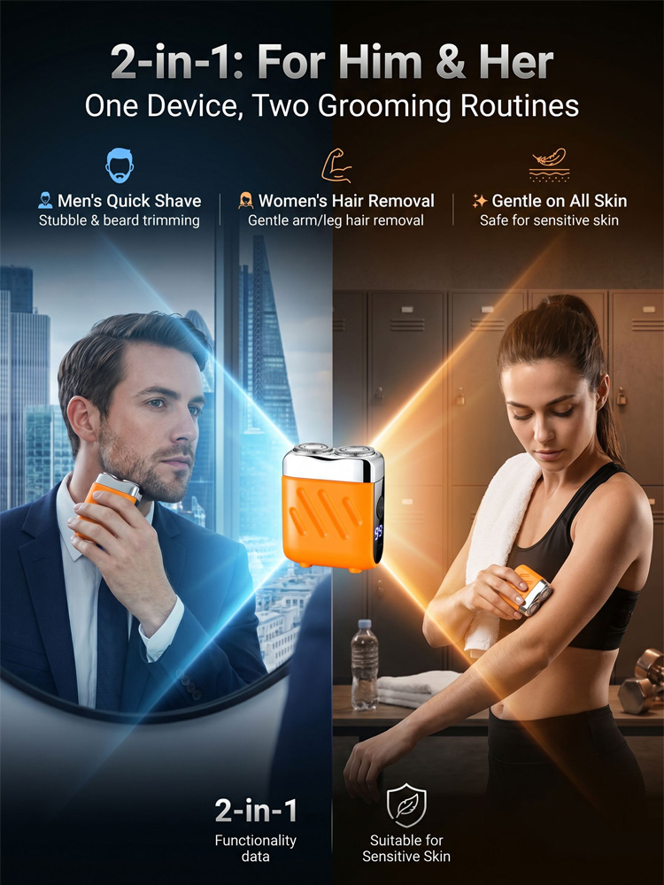 【German precision engineering – a best-selling shaver in Europe and America】The new-generation dual-head pocket shaver: ⚡️Instant shaving, trimming, and hair removal in just 1 second! Suitable for the whole family!