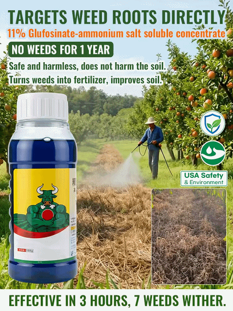 【Powerful Root-Killing Herbicide】✨ Weeds vanished within just one day ✅ Replanting possible after only 3 days 👍 No need to weed all year round