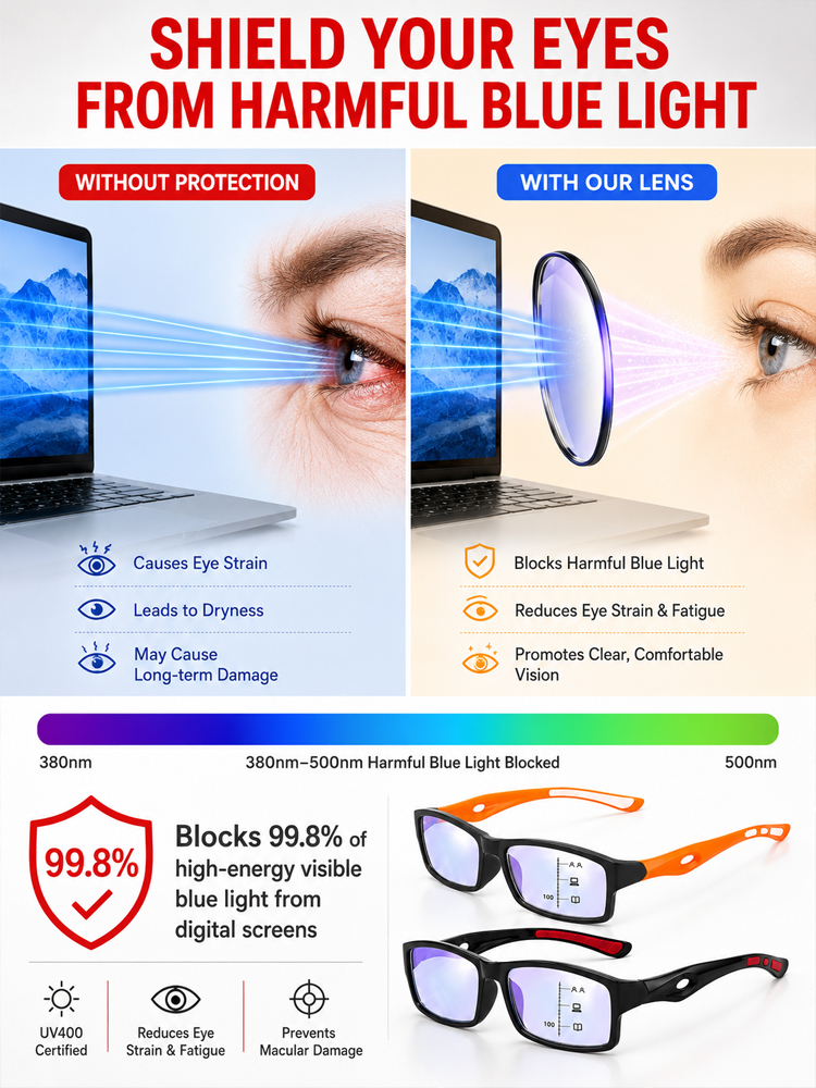 ✅ Stop swapping glasses forever! One pair for seamless vision and instant sun protection.