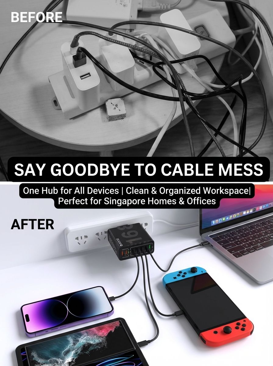 Charge 50% faster! PD 30W & QC 3.0 for 8 devices simultaneously ⚡The charging station of 2026: One hub for everything – from iPhone to laptop 📱💻Safe fast charging: Intelligent chips protect your batteries around the clock 🛡️