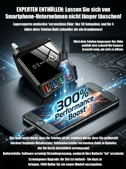 【Verbessern Sie die Akkulaufzeit Ihres Handys】Vierfacher Reise-Ladegerät