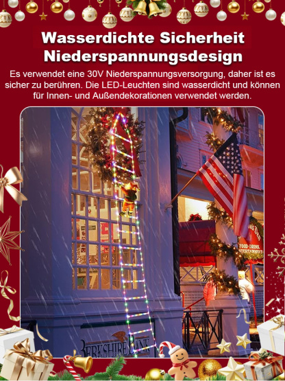 Weihnachtsmann-Kletterkette mit Lichtern