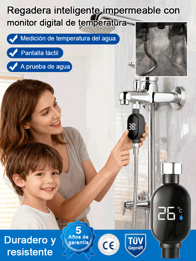 Ducha inteligente con pantalla de temperatura✨️Agua Caliente en 3 Segundos sin Electricidad