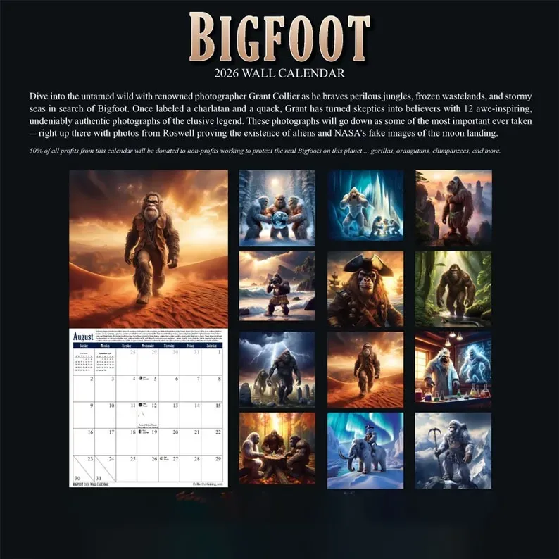 Bigfoot 2026 Wall Calendar