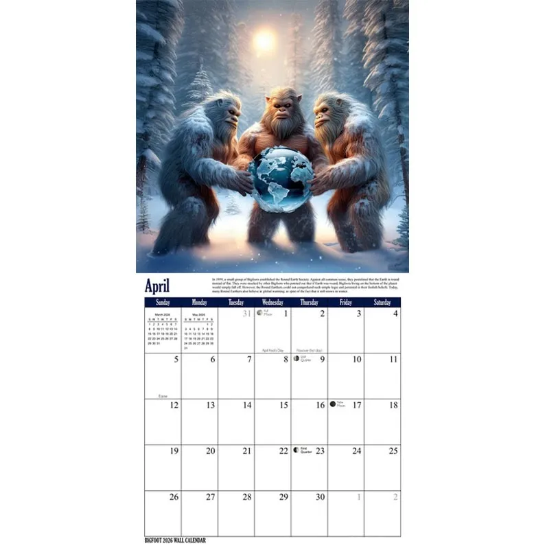 Bigfoot 2026 Wall Calendar