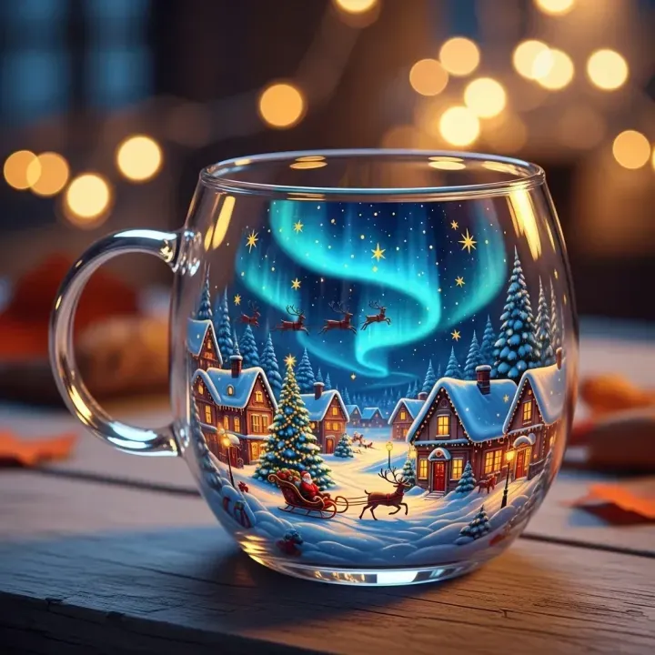 🎅☕Festive Painted Glass