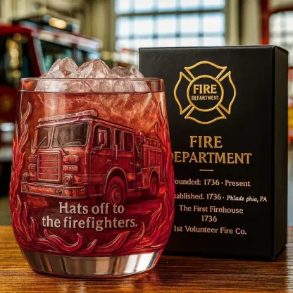 Firefighter Tribute Whiskey Glass
