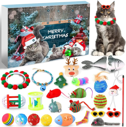 🔥Last 48 hours 50% OFF - 🐱2025 Christmas Countdown Cat Toys Advent Calendar