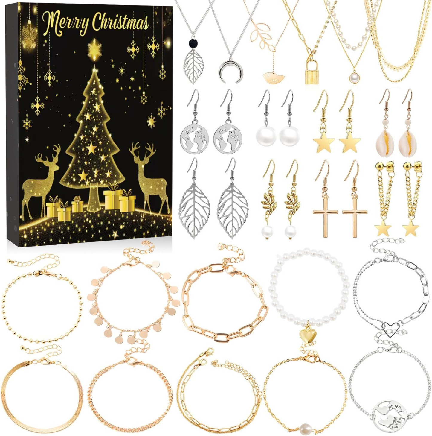 ✨24 Days Women's Jewelry Advent Calendar 2024 Christmas🎄
