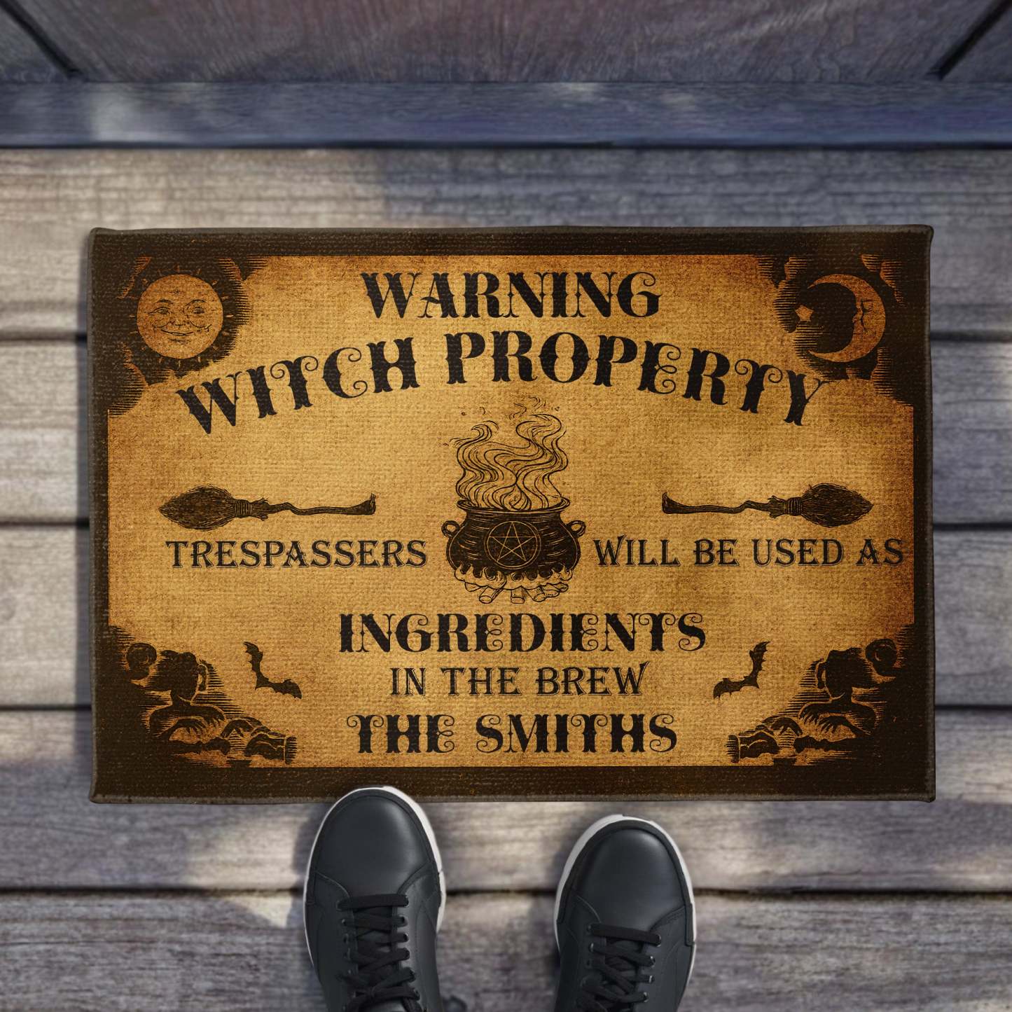 Warning Witch Property, Personalized Custom Doormat, Gift For Witchcraft Enthusiasts