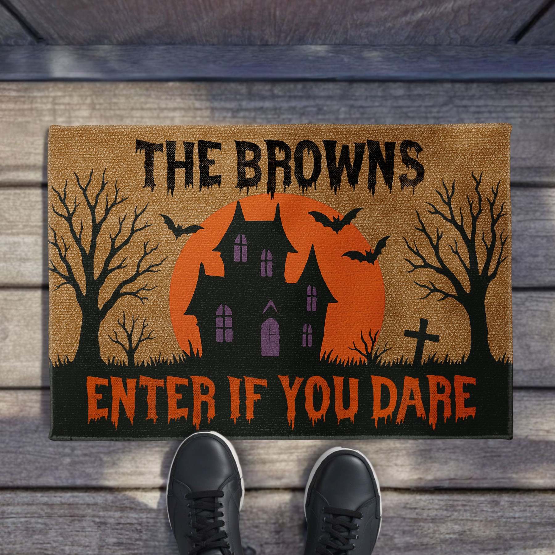 Enter If You Dare Haunted House Design, Personalized Custom Doormat, Gift For Home Owners
