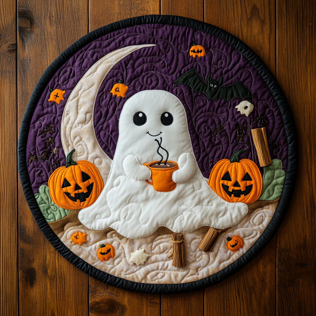 Halloween Theme Quilted Round Mat
