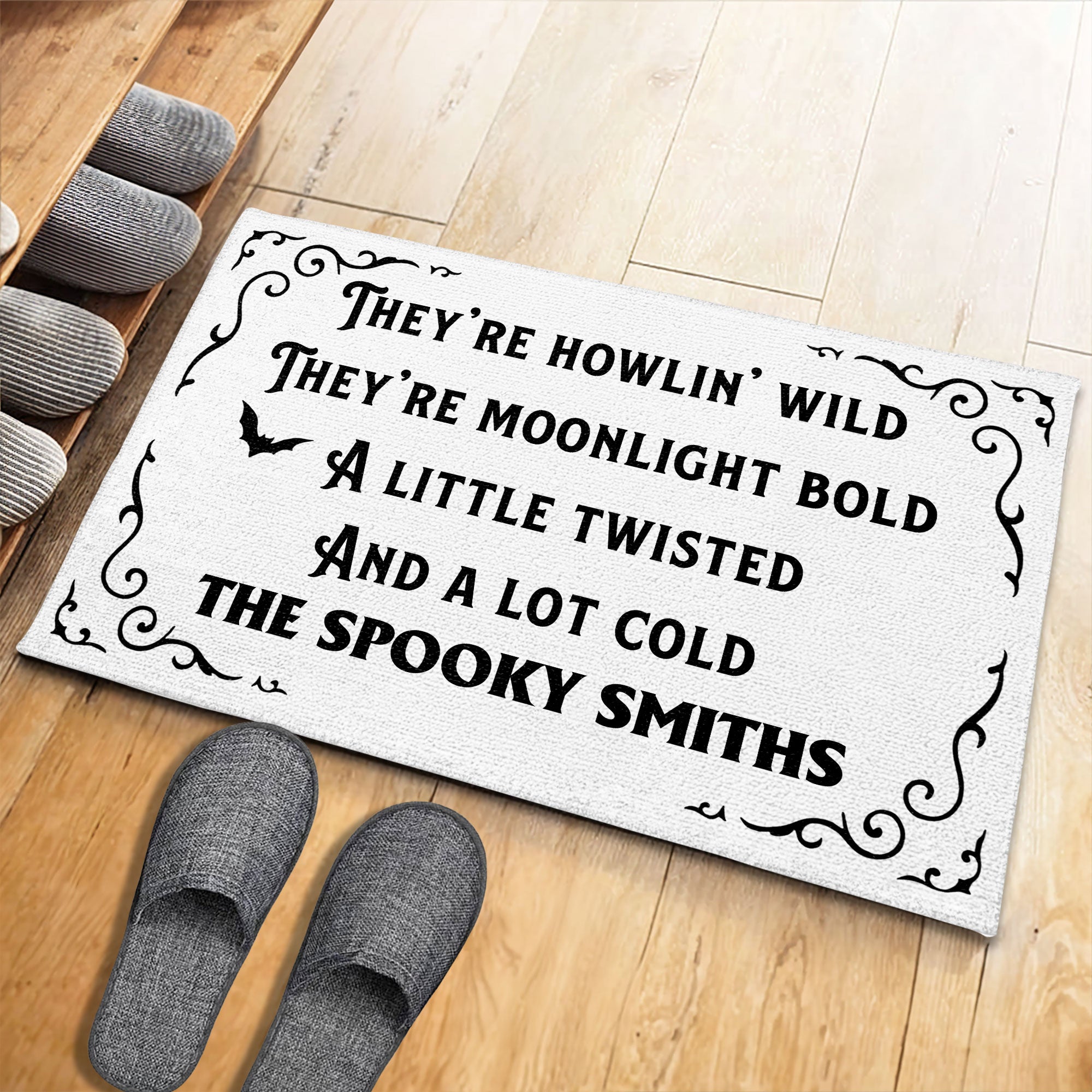 They're Howlin' Wild, Moonlight Bold, Spooky Personalized Doormat, Gift For Family and Halloween Lovers  5.0