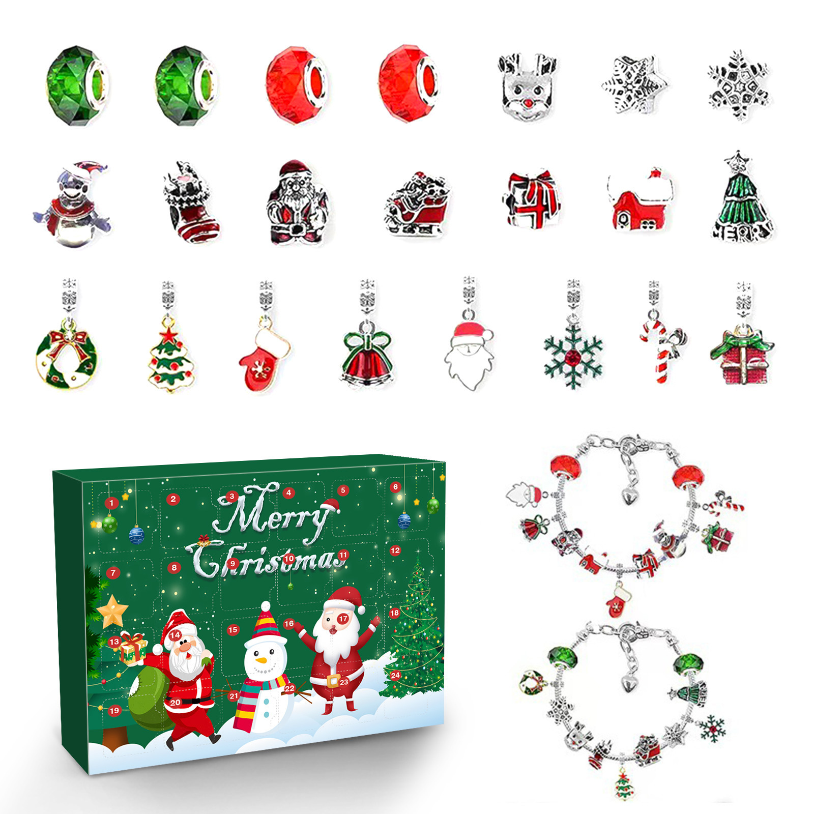 💥Buy 2 Free Shipping💥DIY Christmas Advent Calendar Bracelets Set 🎁