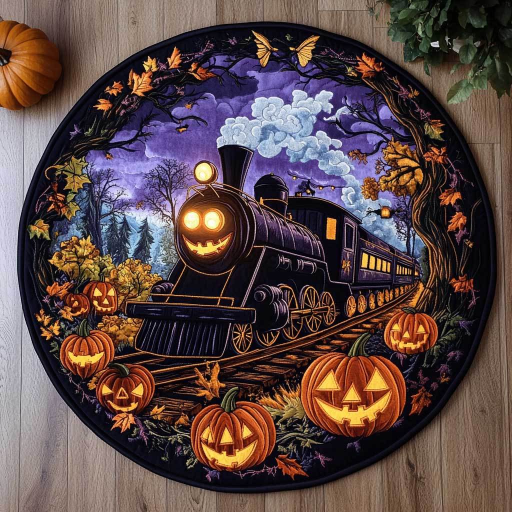 Halloween Theme Quilted Round Mat