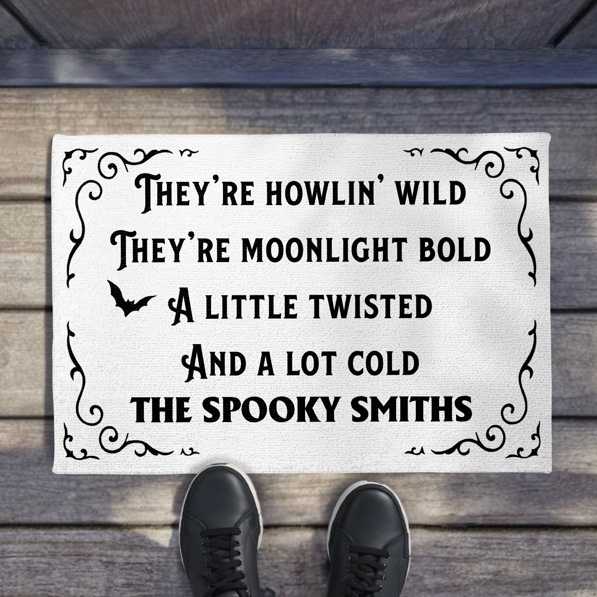 They're Howlin' Wild, Moonlight Bold, Spooky Personalized Doormat, Gift For Family and Halloween Lovers  5.0