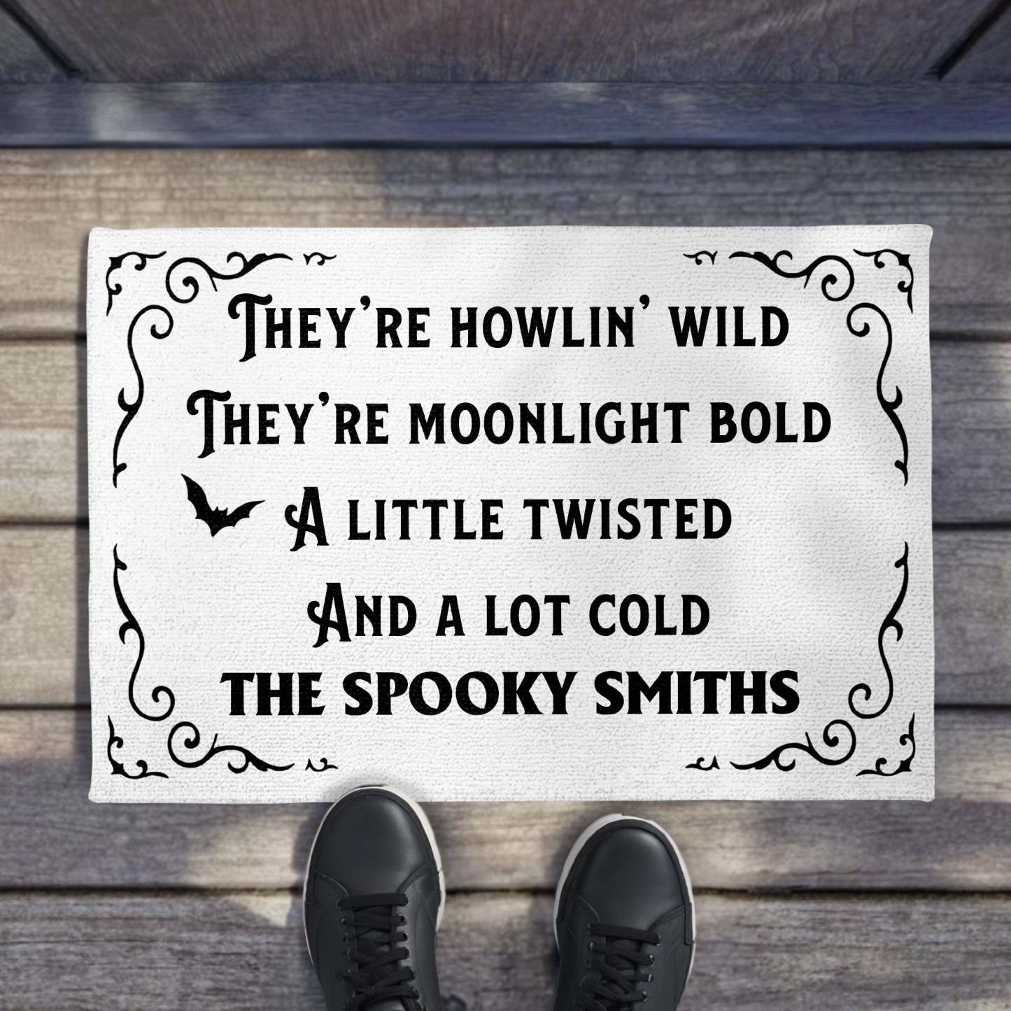 They're Howlin' Wild, Moonlight Bold, Spooky Personalized Doormat, Gift For Family and Halloween Lovers  5.0