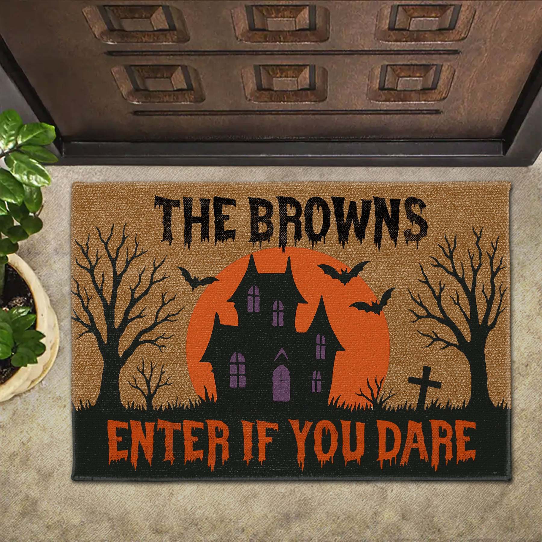 Enter If You Dare Haunted House Design, Personalized Custom Doormat, Gift For Home Owners