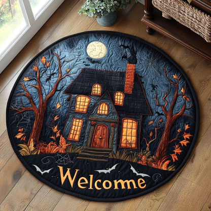 Halloween Theme Quilted Round Mat