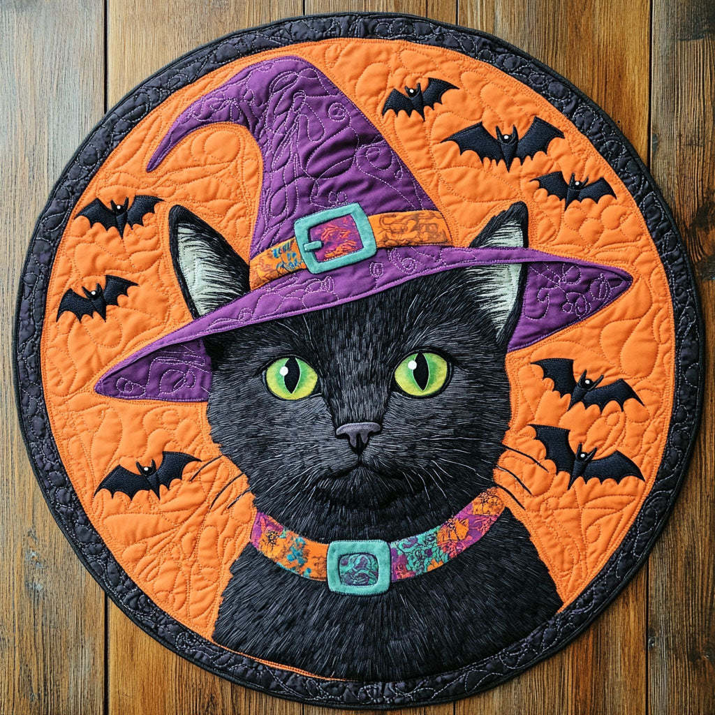 Halloween Theme Quilted Round Mat