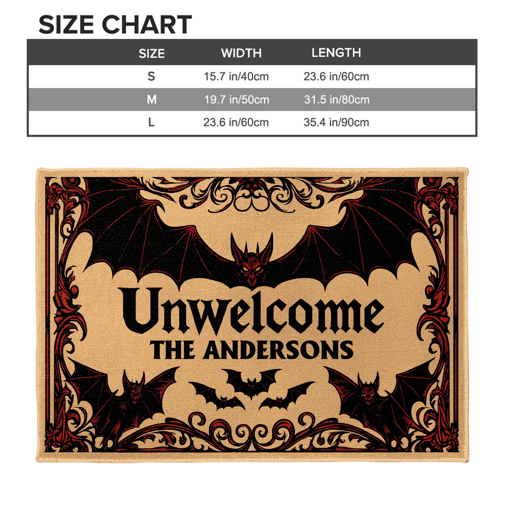Unwelcome Doormat With Bats Design,Custom Doormat,Gift For Homeowners