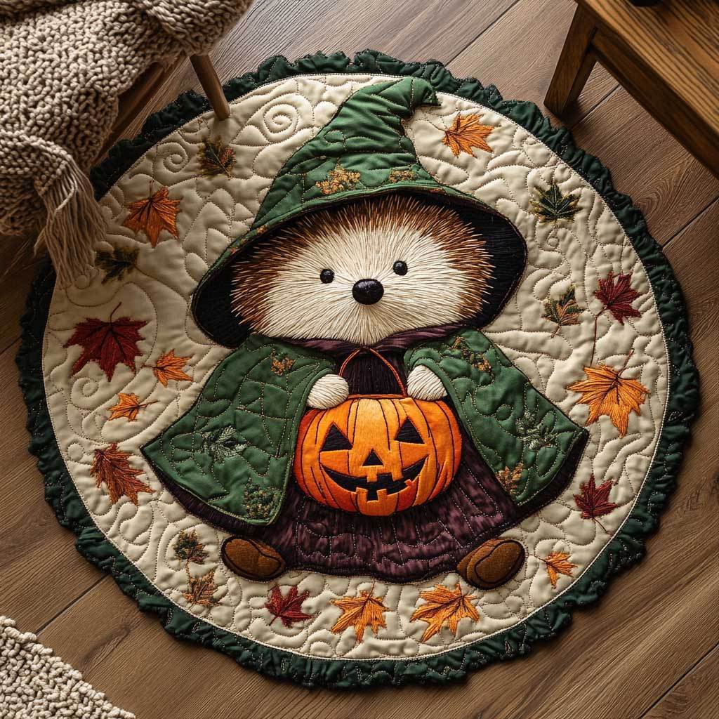 Halloween Theme Quilted Round Mat