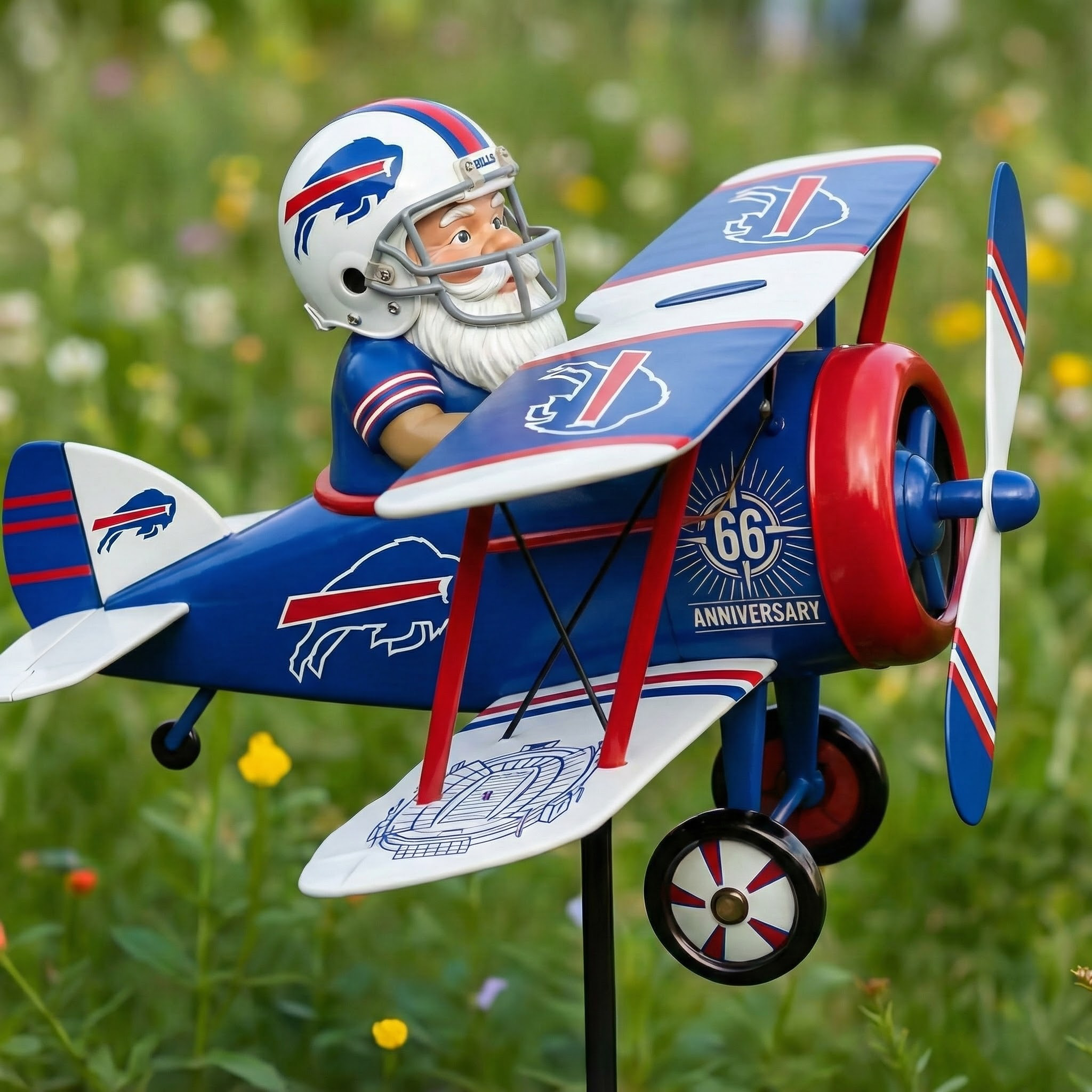 Buffalo Bills 66th Anniversary Commemorative Garden Windmill