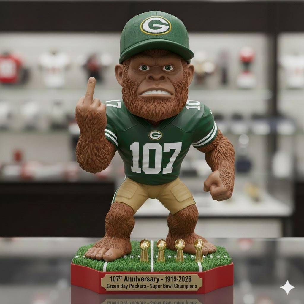 Green Bay Packers 1919 - 2026 Anniversary Edition Funny Bigfoot Figurine