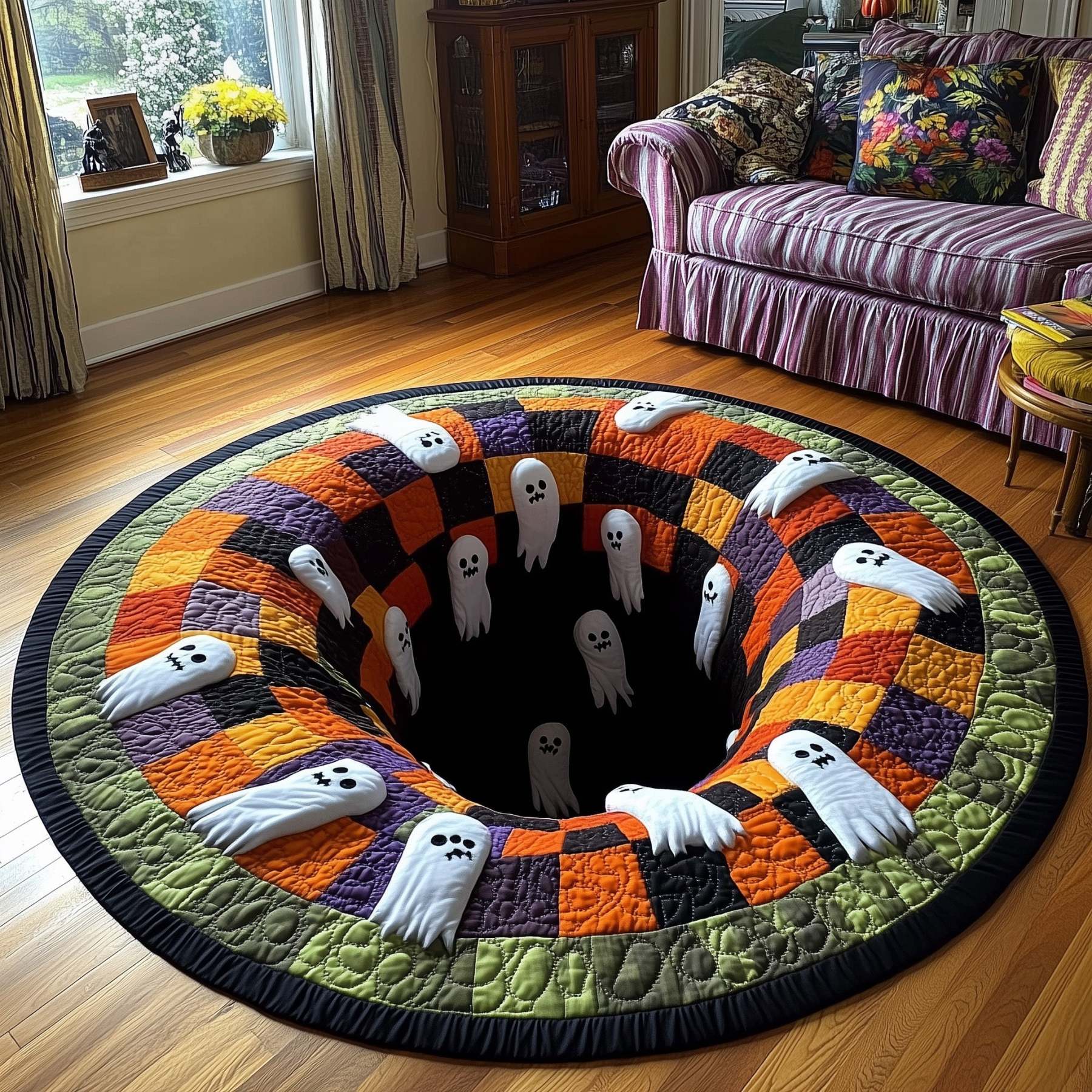 Spooky Vibes Quilted Round Mat