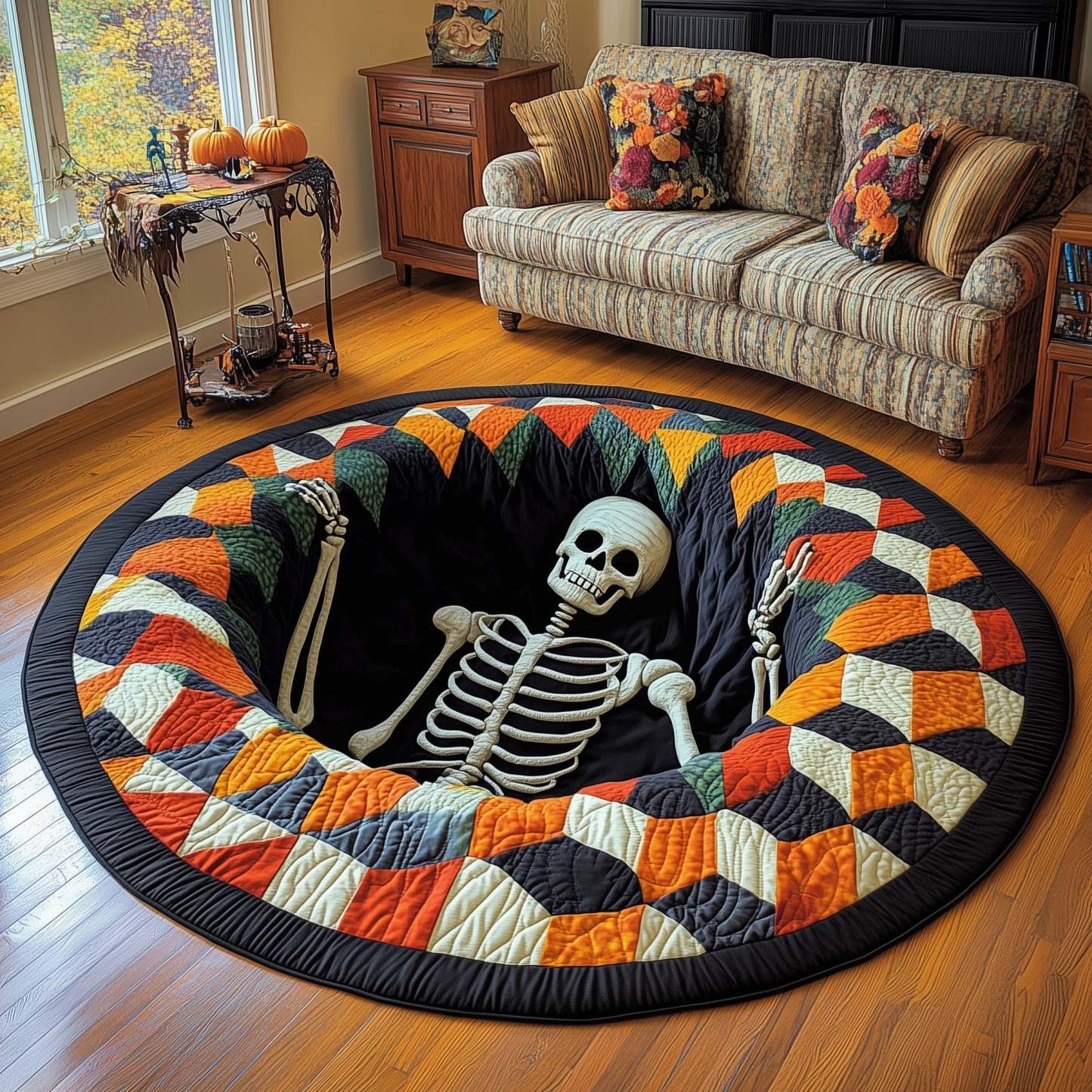 Spooky Vibes Quilted Round Mat