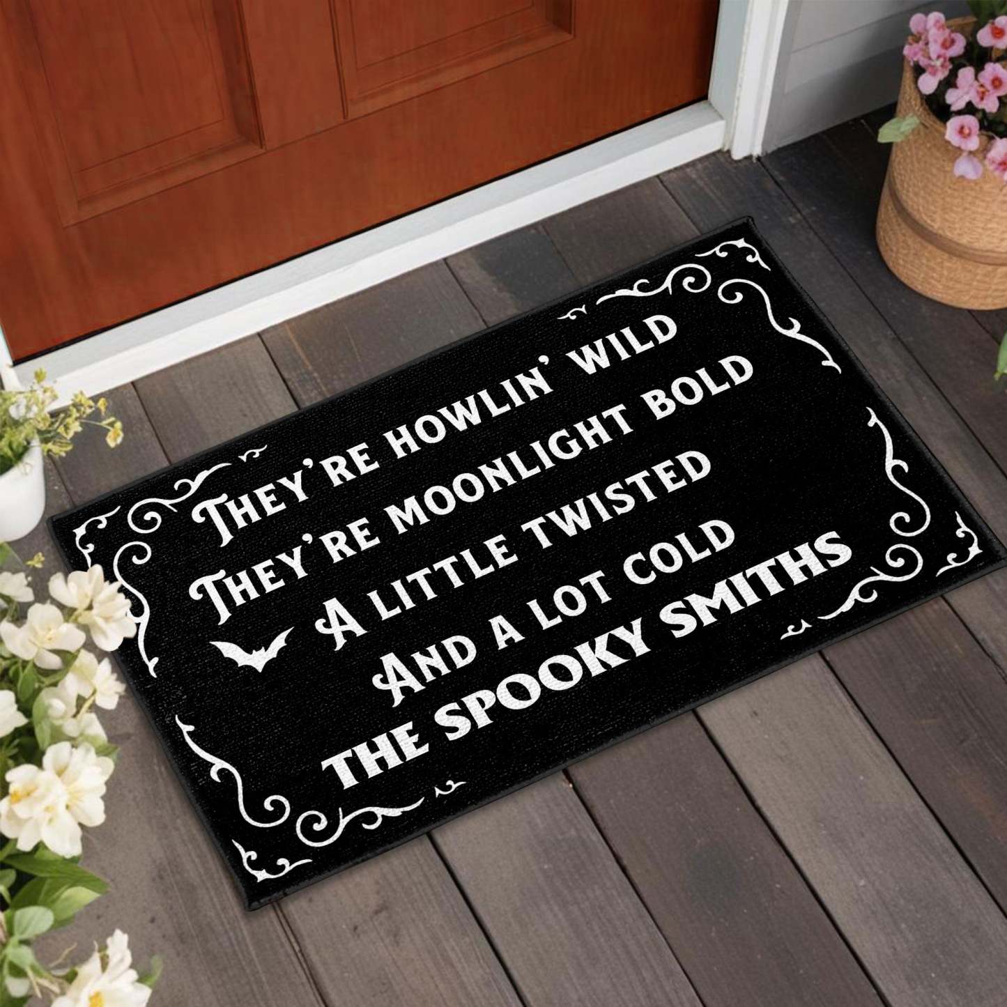 They're Howlin' Wild, Moonlight Bold, Spooky Personalized Doormat, Gift For Family and Halloween Lovers  5.0