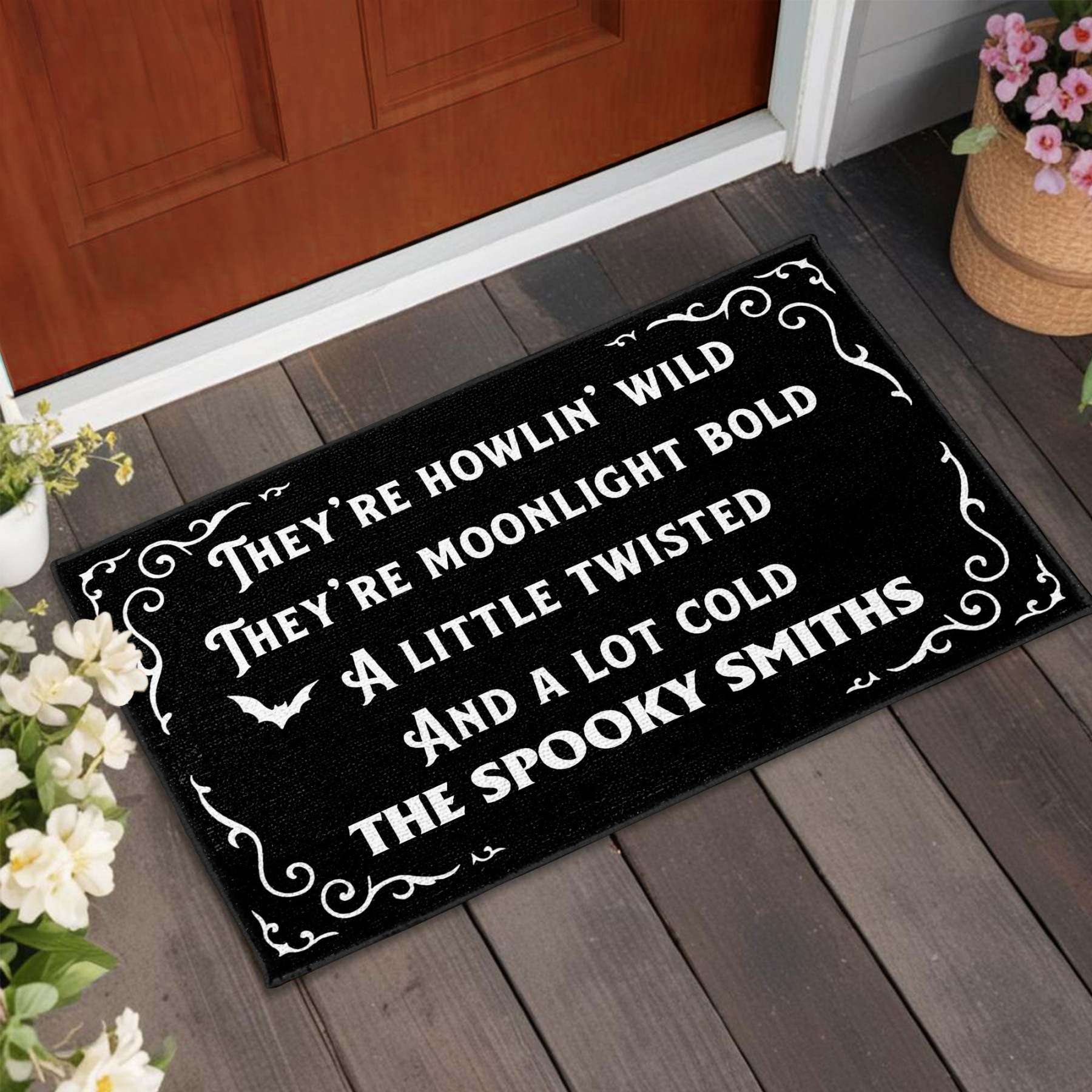 They're Howlin' Wild, Moonlight Bold, Spooky Personalized Doormat, Gift For Family and Halloween Lovers  5.0