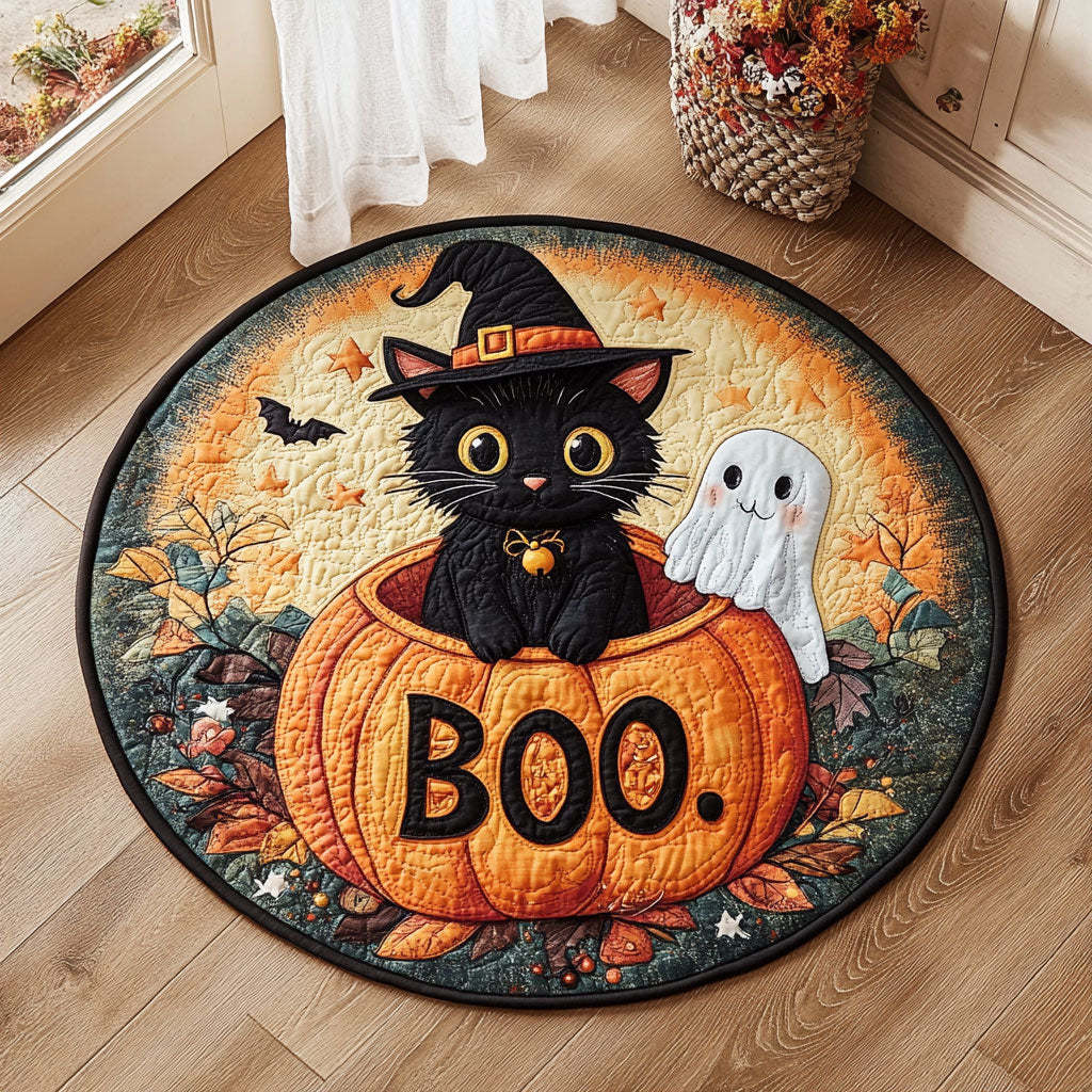 Halloween Theme Quilted Round Mat