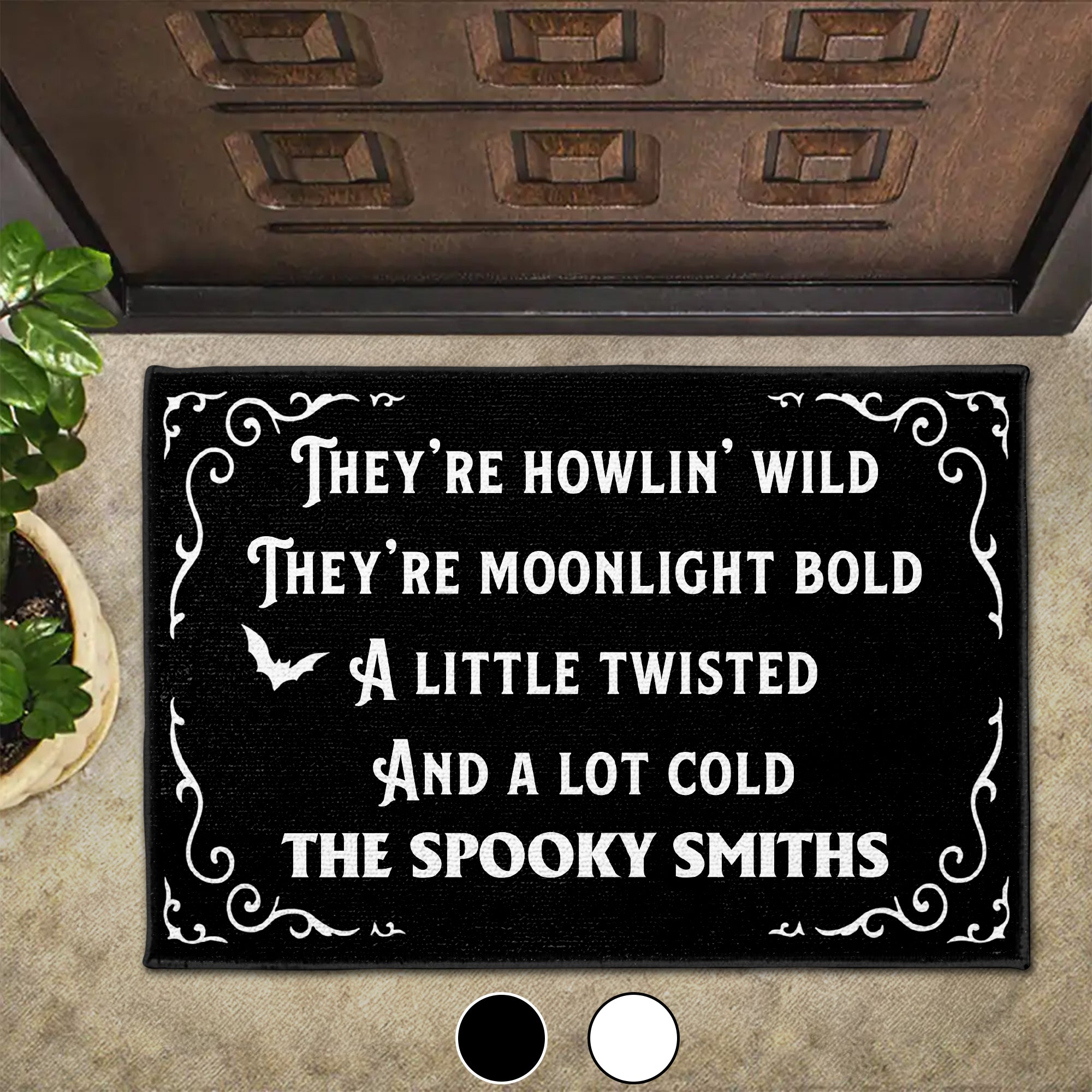 They're Howlin' Wild, Moonlight Bold, Spooky Personalized Doormat, Gift For Family and Halloween Lovers  5.0