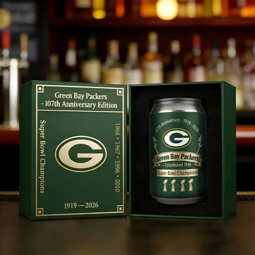 Green Bay Packers 2026 Anniversary Edition Can Cooler