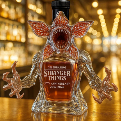 Demogorgon whiskey bottle celebrating Stranger Things' 10th anniversary