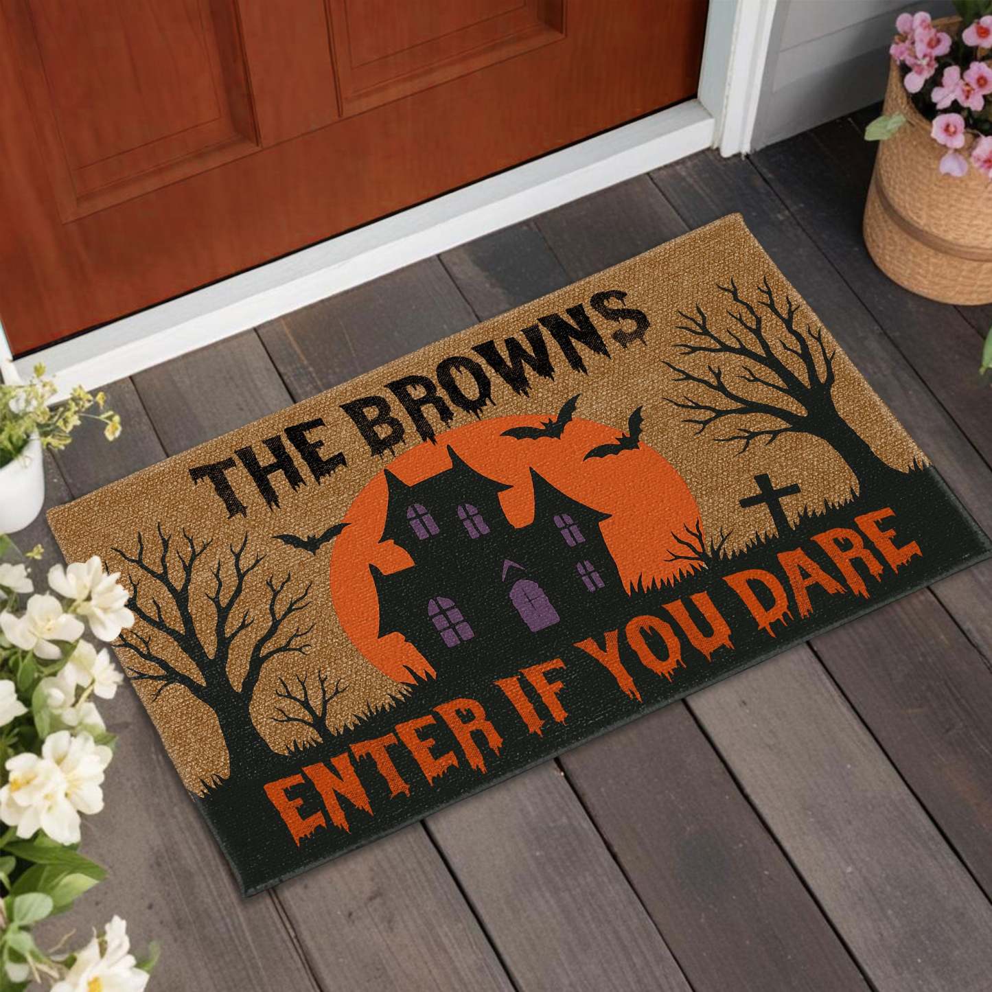 Enter If You Dare Haunted House Design, Personalized Custom Doormat, Gift For Home Owners
