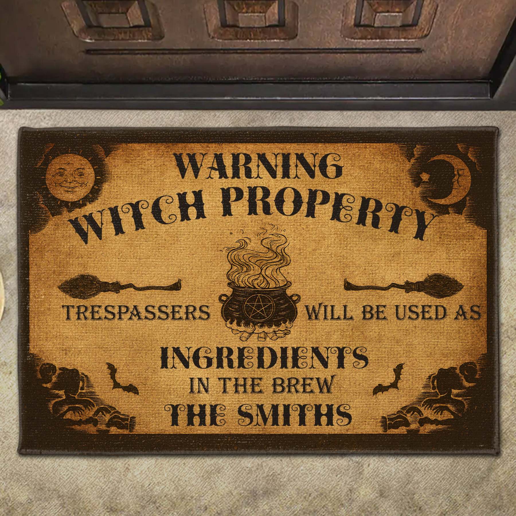 Warning Witch Property, Personalized Custom Doormat, Gift For Witchcraft Enthusiasts