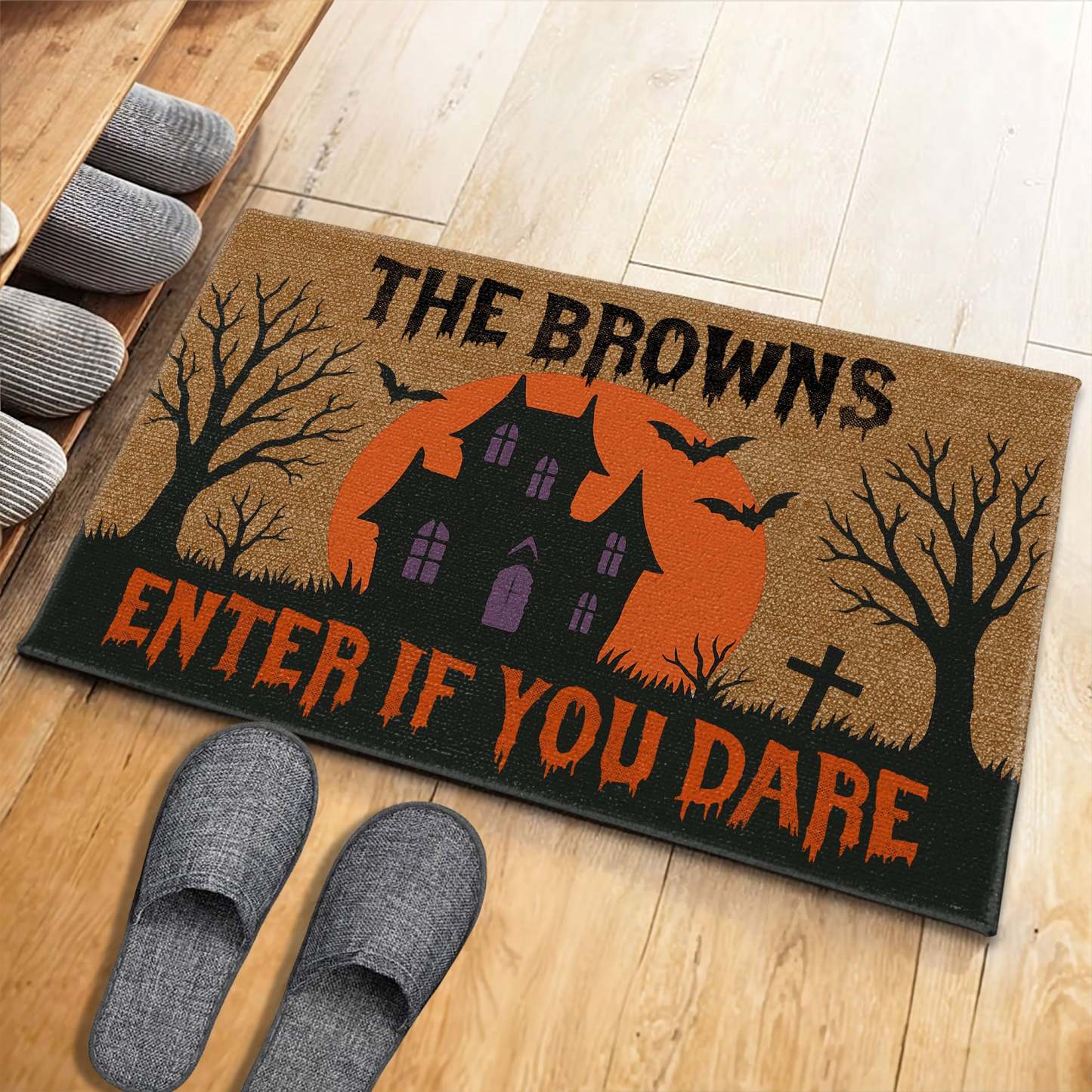 Enter If You Dare Haunted House Design, Personalized Custom Doormat, Gift For Home Owners