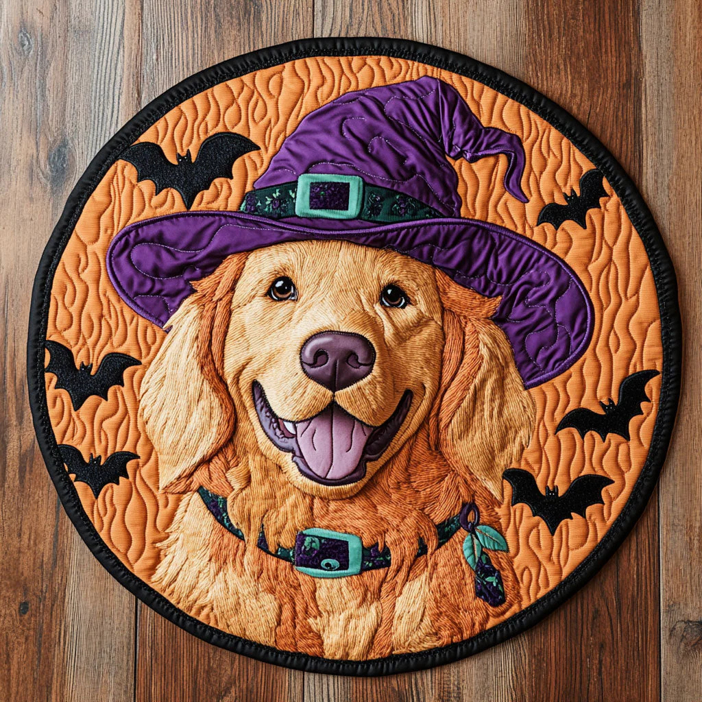 Halloween Theme Quilted Round Mat