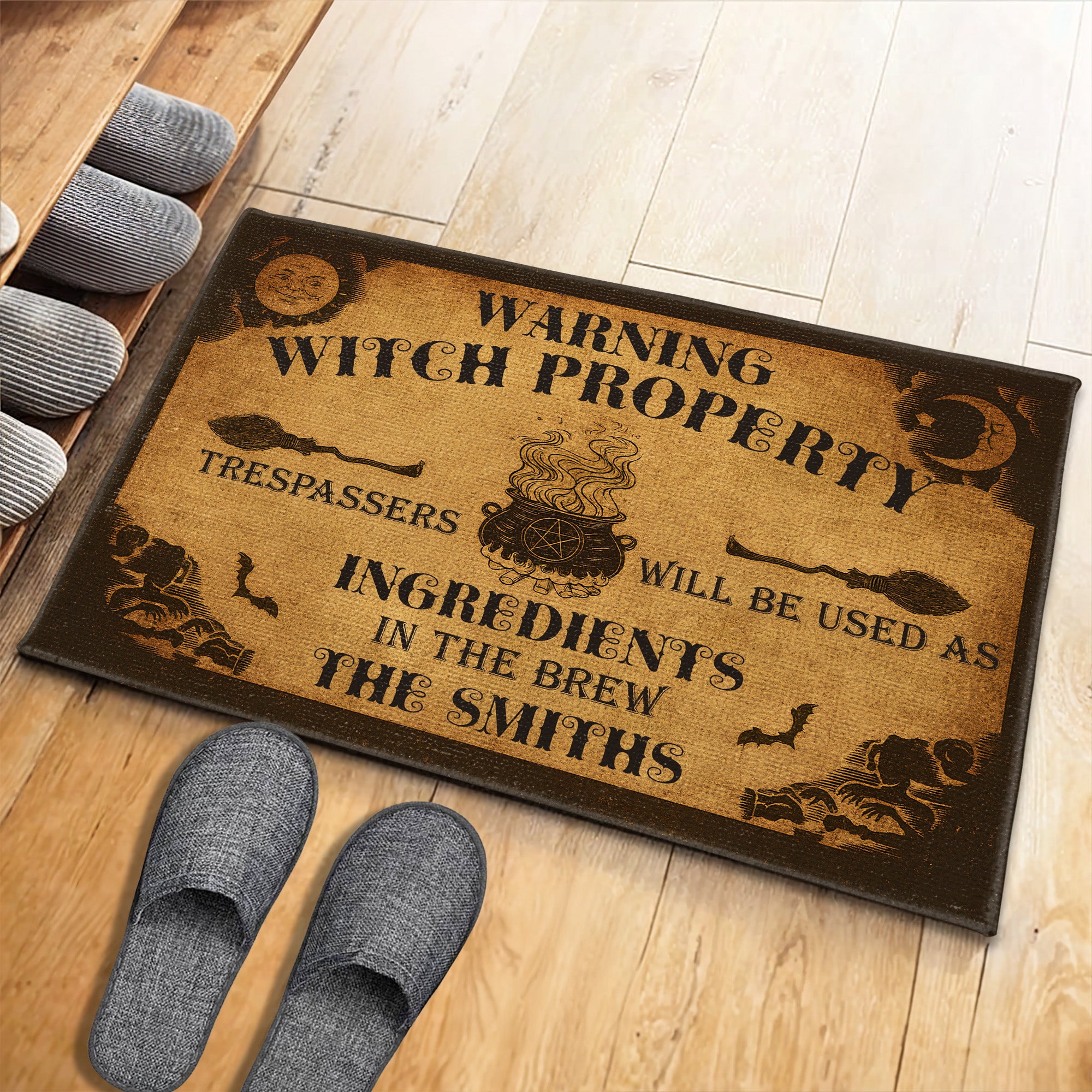 Warning Witch Property, Personalized Custom Doormat, Gift For Witchcraft Enthusiasts
