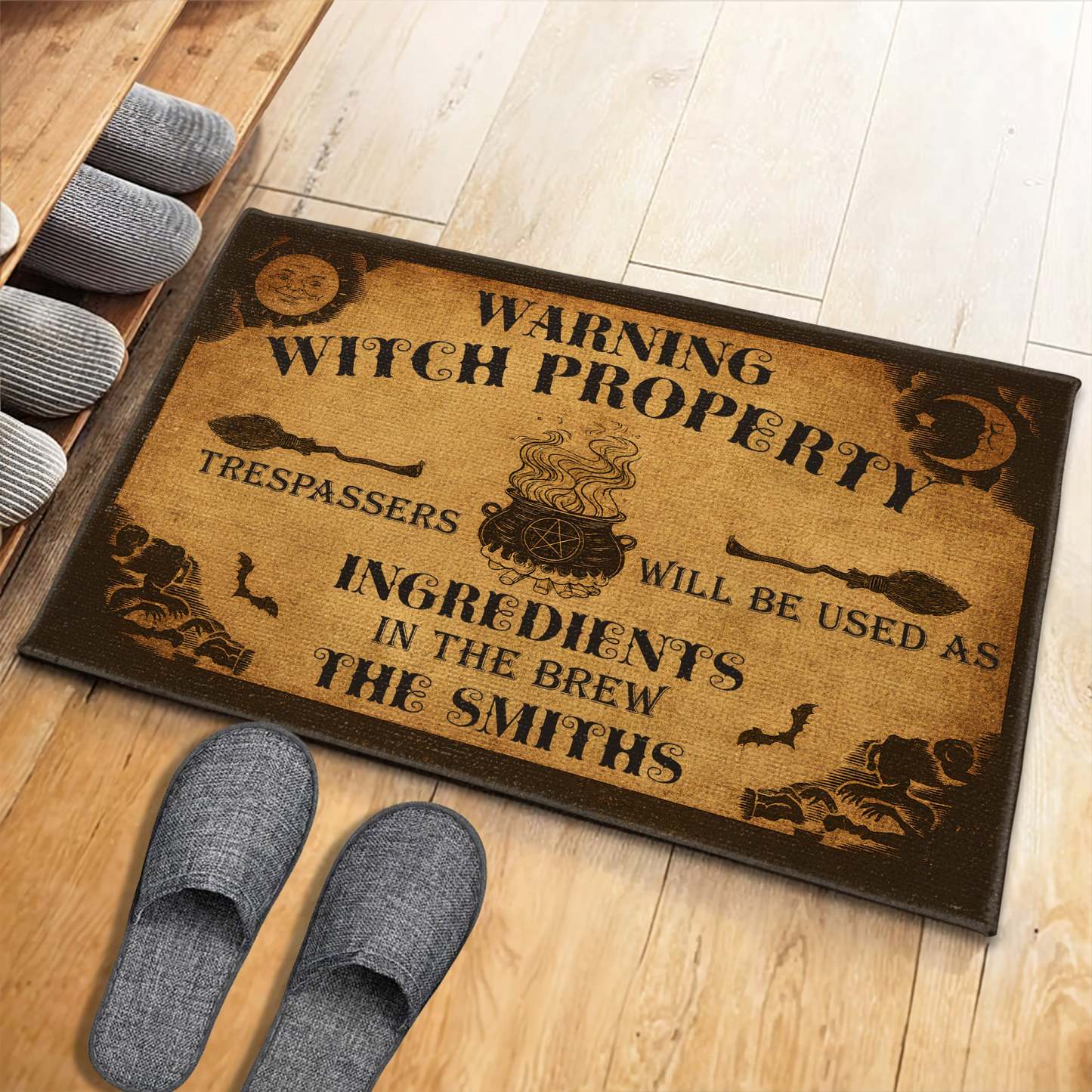 Warning Witch Property, Personalized Custom Doormat, Gift For Witchcraft Enthusiasts