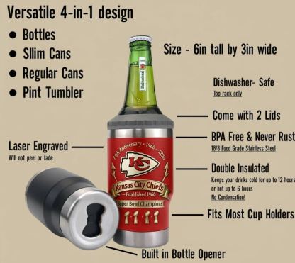 Kansas City Chiefs �C 1960�C2026 Anniversary Edition Can Cooler