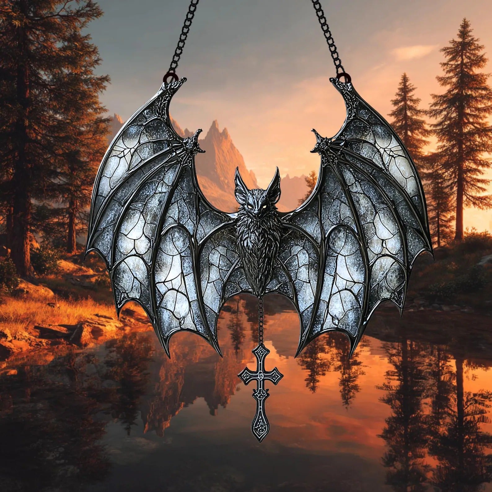 Gothic Bat Acrylic Window Suncatcher