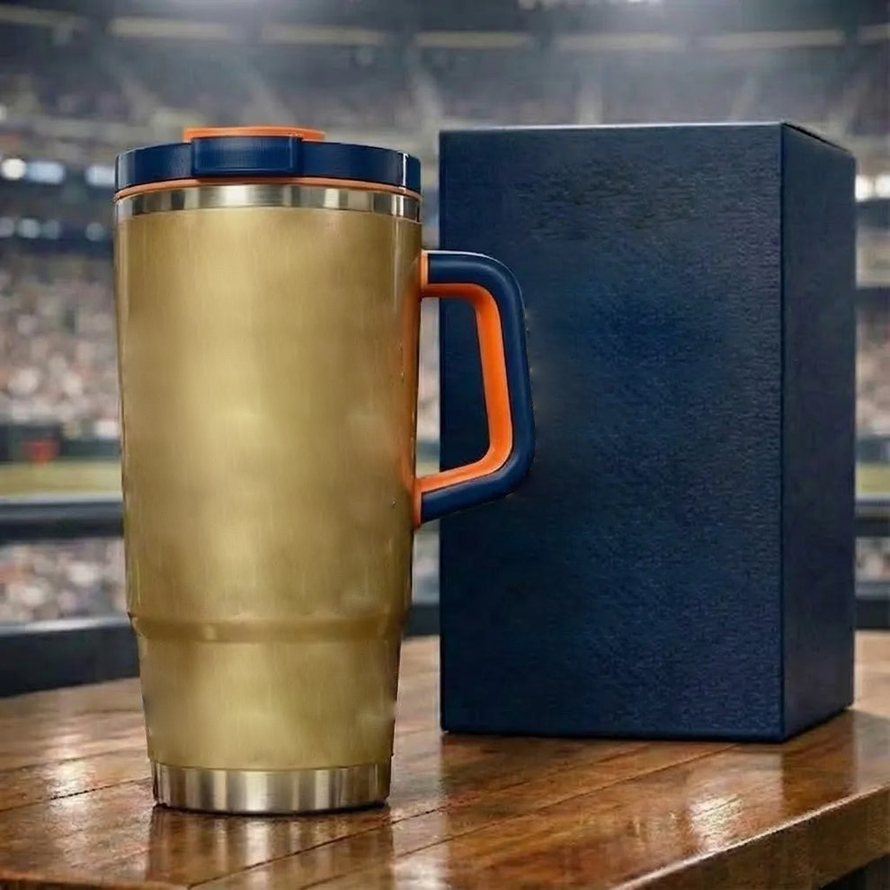 🔥Denver Broncos "25 Years at Mile High" Gold Yeti Tumbler (2001-2026)